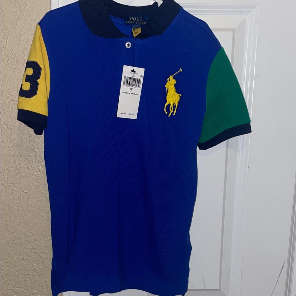Polo by Ralph Lauren Kids Blue, Yellow, and Green Polo Shirt